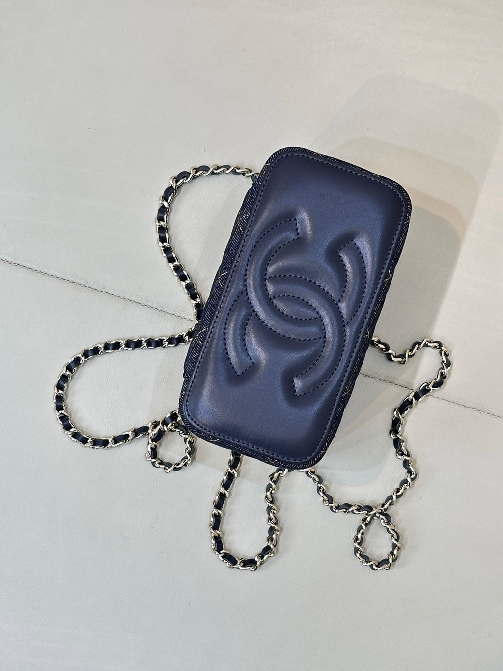 CHANEL VANITY DENIM SILVER